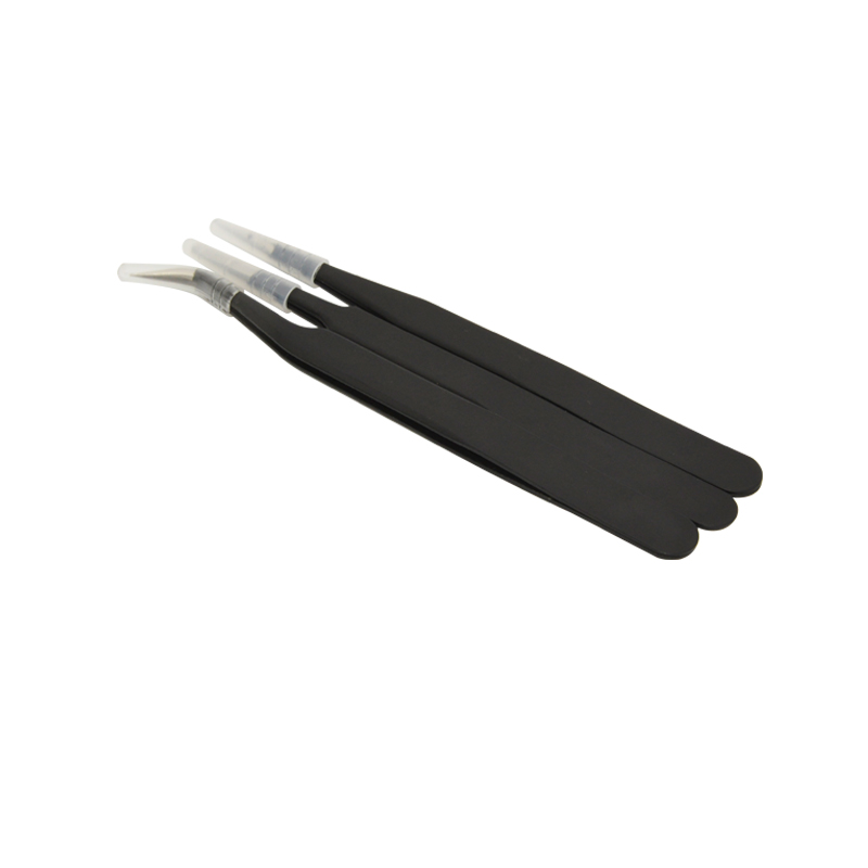 Stainless Steel Anti-Static tweezers set disassembly tool of mobile phone electronic products 3pcs Leather Tweezers set