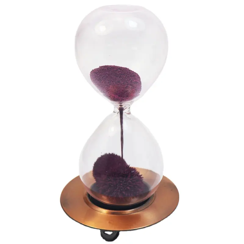 Transparent Glass 3 minute Sand Egg Timer Magnetic Hourglass