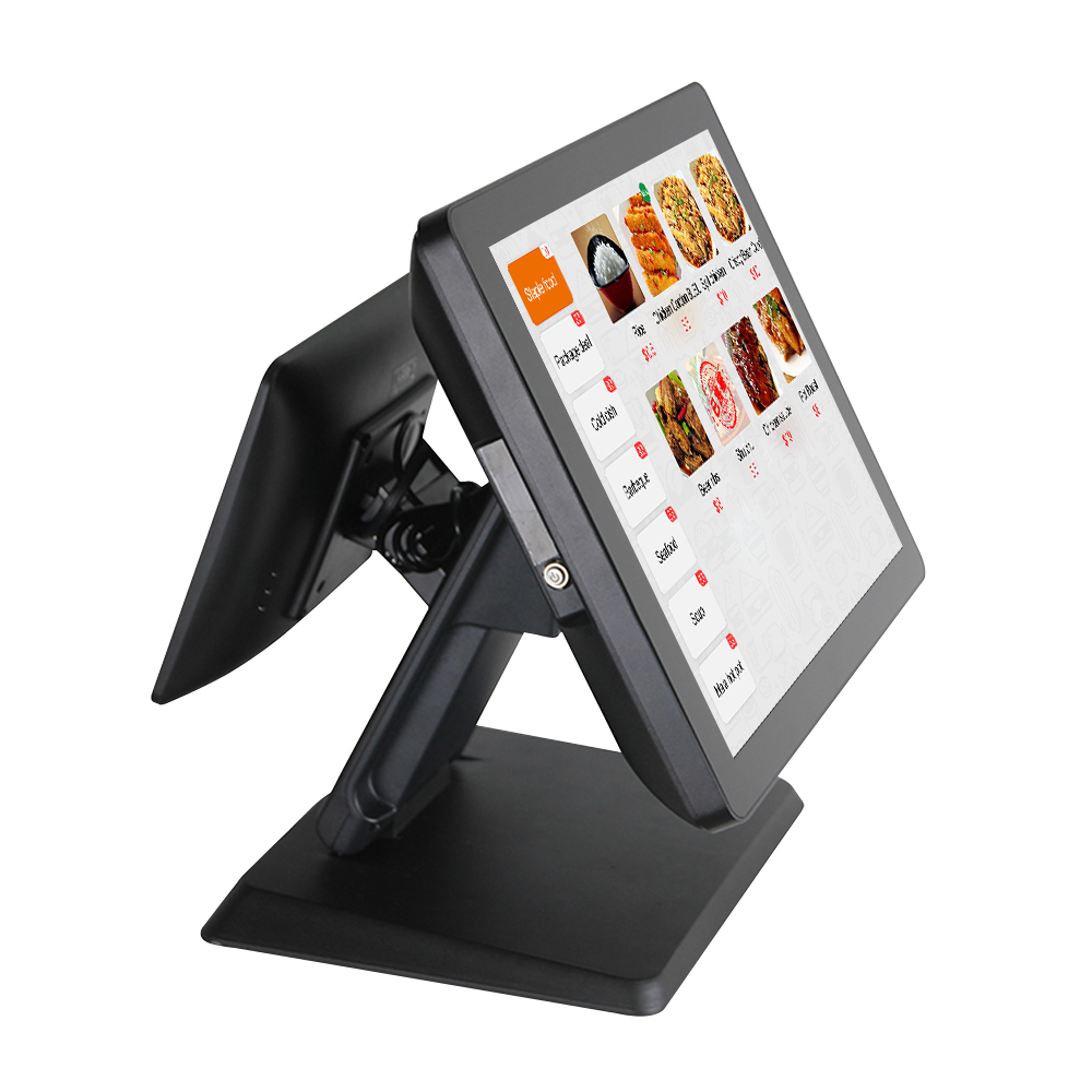 Dual Screen LCD Restaurant Touch POS System Terminal All In One Pos Machine