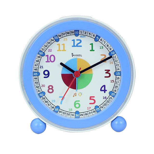 plastic quartz battery operated musical snooze led light rainbow melody musical kids alarm clock for children student