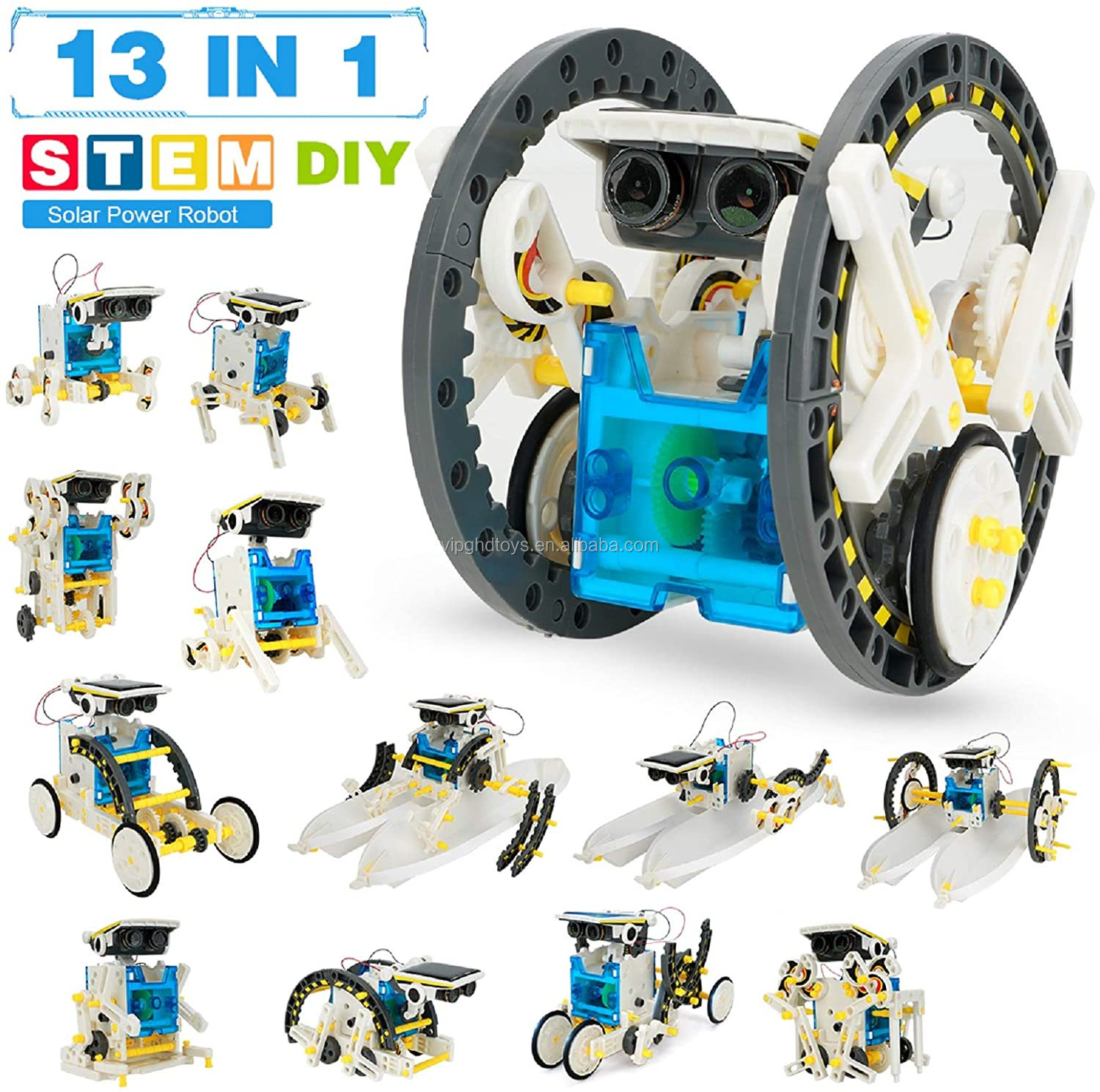 Лидер продаж на Amazon, игрушки STEM на солнечной батарее, 13 в 1, набор робота, обучающий Строительный набор на солнечной батарее «сделай сам», набор для научных экспериментов для детей