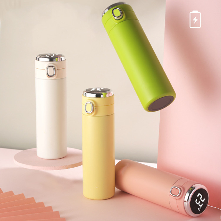 Multicolor Insulated Stainless Steel Travel Coffee Mugs Flask Thermos Bottle Flasks With LED Temperature Display
