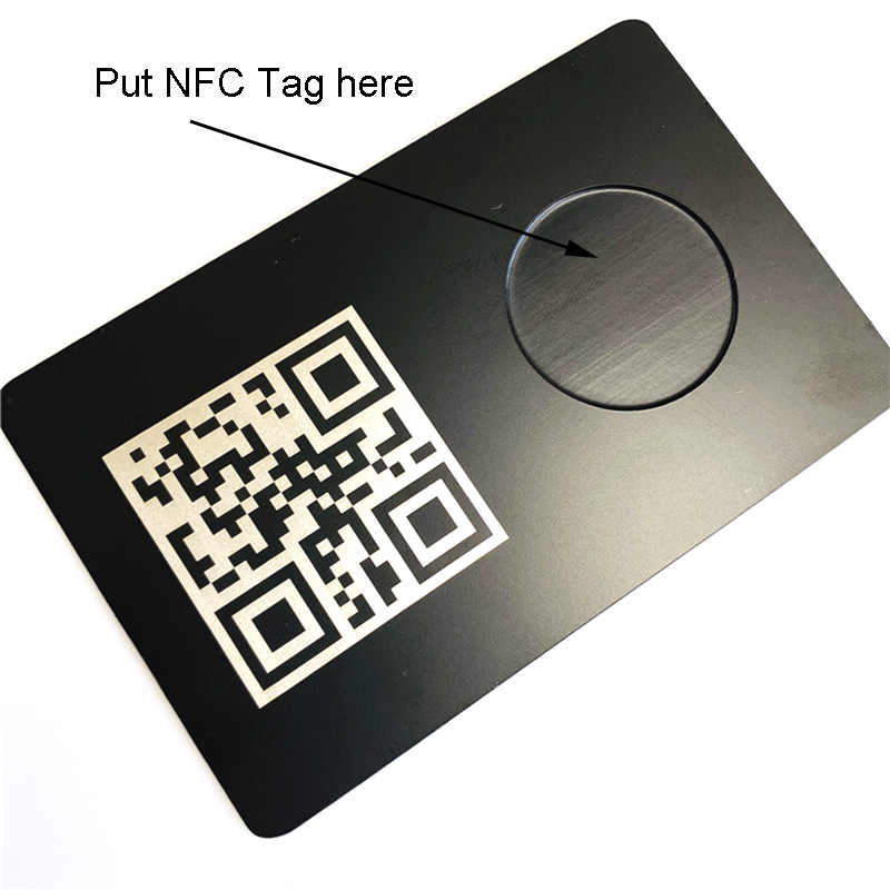 Бесконтактный смарт-чип RFID, сложенный матовый черный, стандартный размер визитной карточки, роскошная металлическая карта nfc