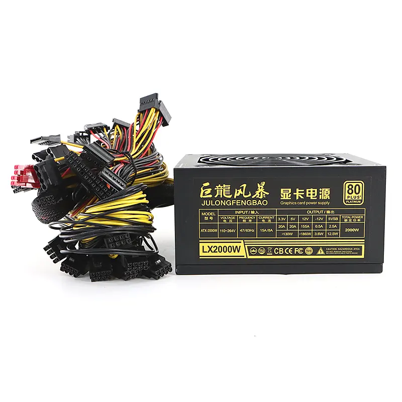 High Efficiency Pc Gaming Computer Psu Atx 1800W 2000W Pc Power Supply Graphics Card Version Power Supply