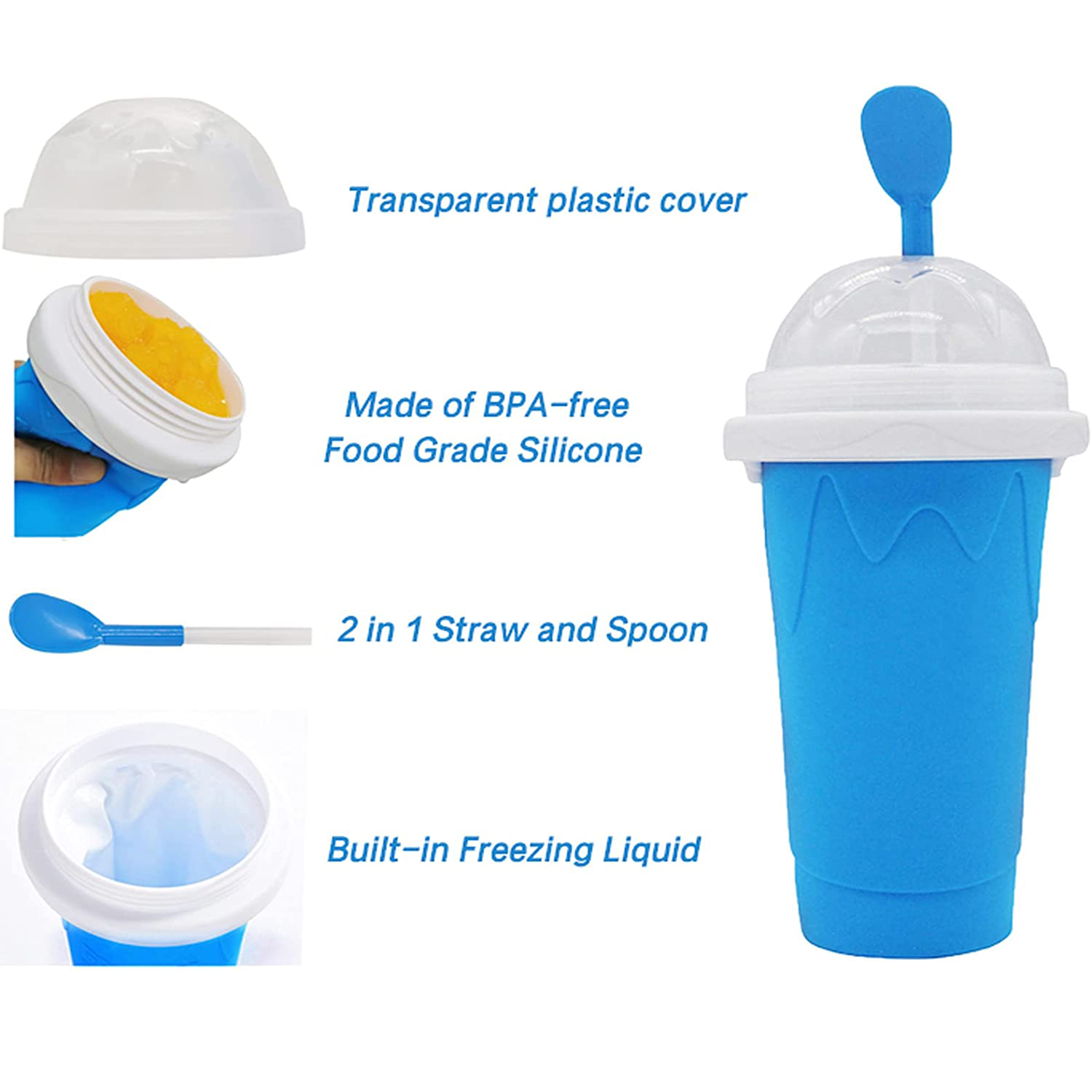 Creme Ice Granita Tik Tok гаджеты 2021 инновационная двухслойная силиконовая крышка для чашки быстрое замороженное охлаждение мгновенная Слюнявчик