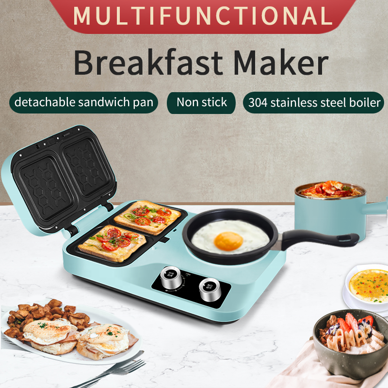 New Multifunction 5 In 1 Breakfast Maker Detachable Sandwich Maker Automatic Toaster and boiler All In One Breakfast Maker
