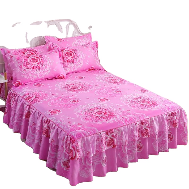 Роскошный двухместный королева king size с оборками с цветочным рисунком из микрофибры, дома, отеля, современный кроватный подзор