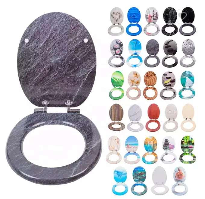 MDF family toilet seat cover slow down floor fitted toilet seat cover with one button quick release function for bathroom