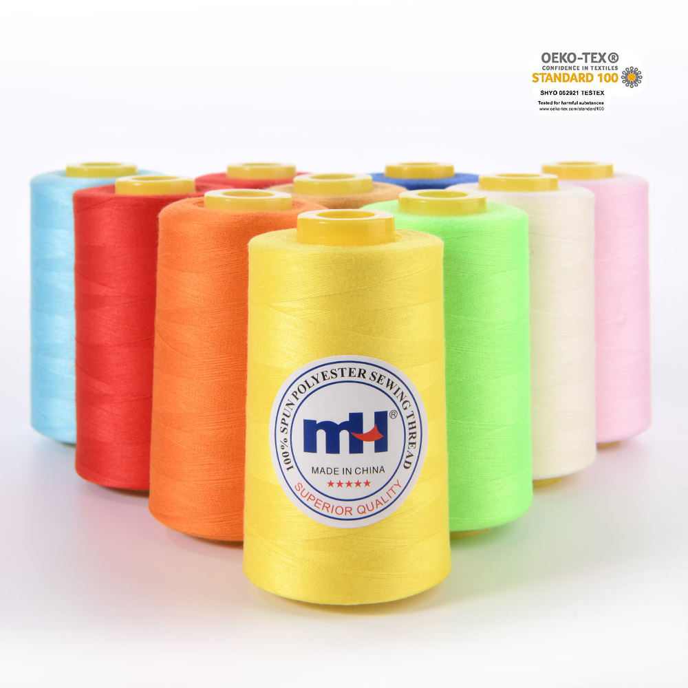Factory 40/2 5000yds 120 TKT Spun 100% Polyester Sewing Thread MH Brand For Sewing Machine