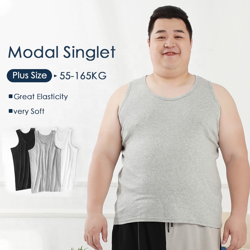 L-7XL Plus Size Modal Very Soft Men Vest with Great Elasticity Solid Base Casual Summer Tank Top