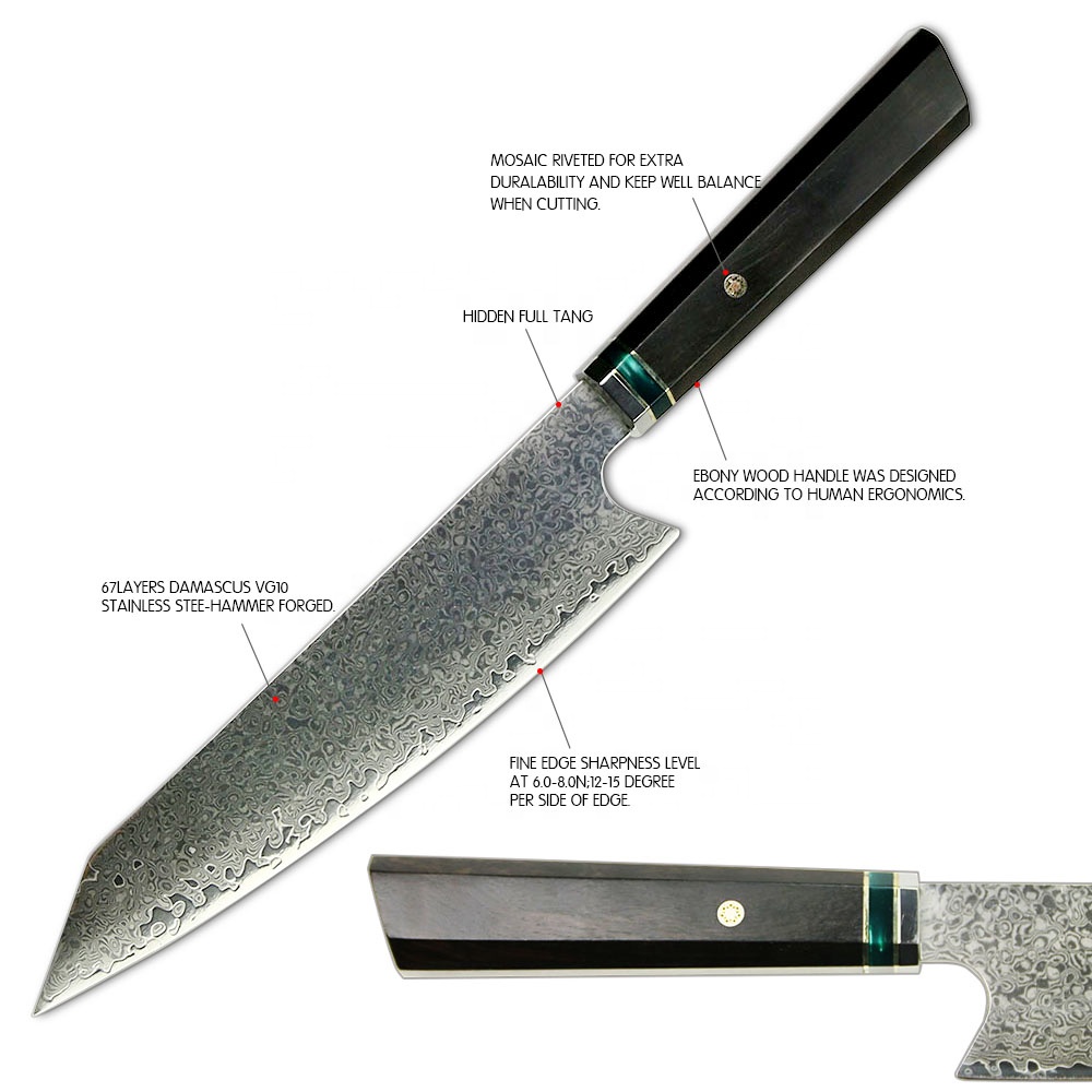 Быстрая доставка дамасский нож шеф-повара kiritsuke японский нож из дамасской стали ножи Vg-10 Япония Дамасская сталь из нержавеющей стали на складе