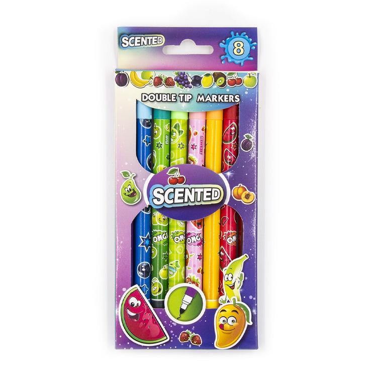 office school supplies 8 fruit scented double tip markers set  highlighter pen scented highlighter