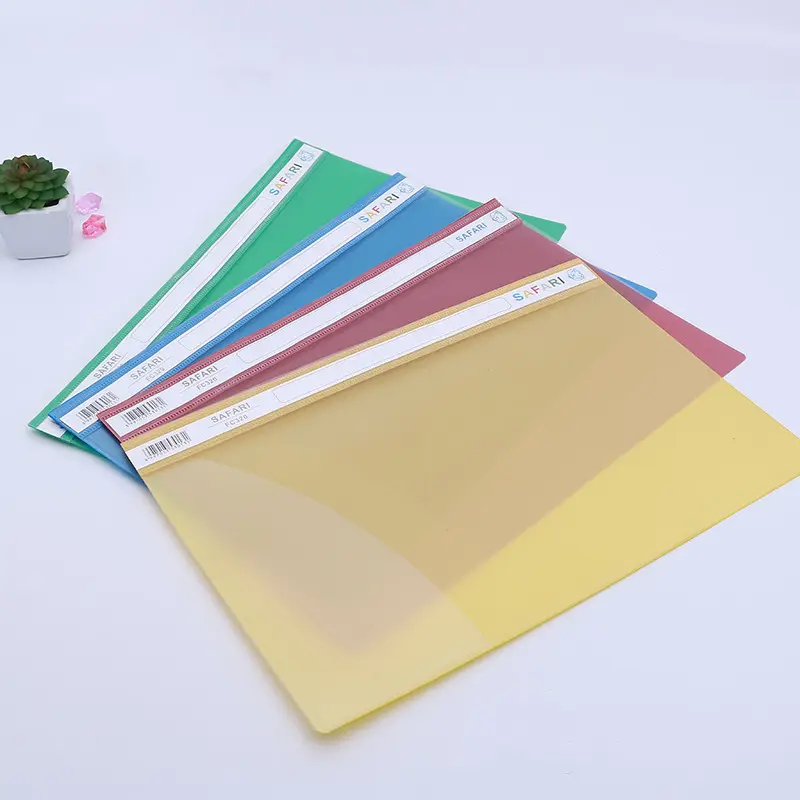 Office Stationery PP Report Cover With Clear Front A4 / FC Waterproof With Fastener File Folder