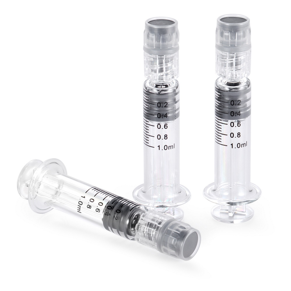 custom logo print 1ml luer lock glass syringe