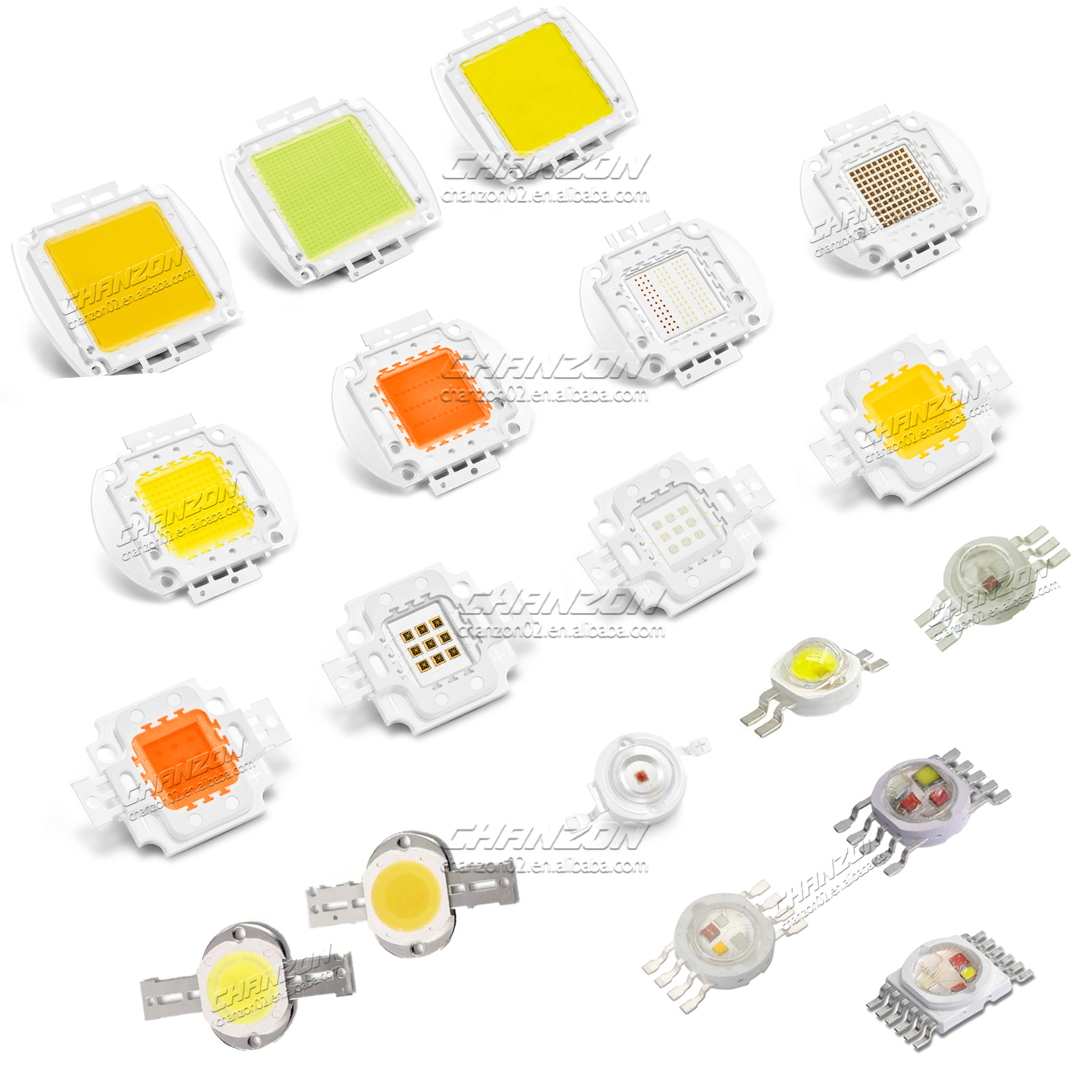 High Power COB LED Chip 1W 2W 3W 5W 10W 20W 30W 50W 100W 150W 200W 300W 500W RGB White Red Green Blue Yellow Cyan Pink All Color