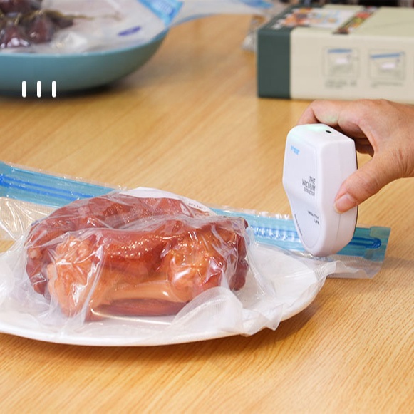 15Pcs Food Grade Reuseable Food Storage Bag Sealer Sous Vide Bags Hand Held Vacuum Sealer