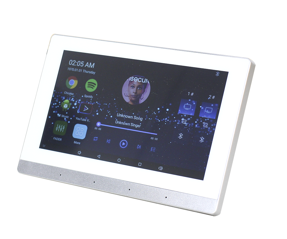 Настенный усилитель 8*25 Вт с Android, Wi-Fi, Bluetooth/TF и сенсорным экраном