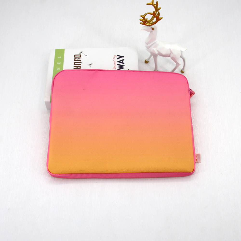 Hot Selling 13 14 15 inches Computer Sleeve Messenger Zipper Bag For Women Rainbow Canvas Laptop Bag