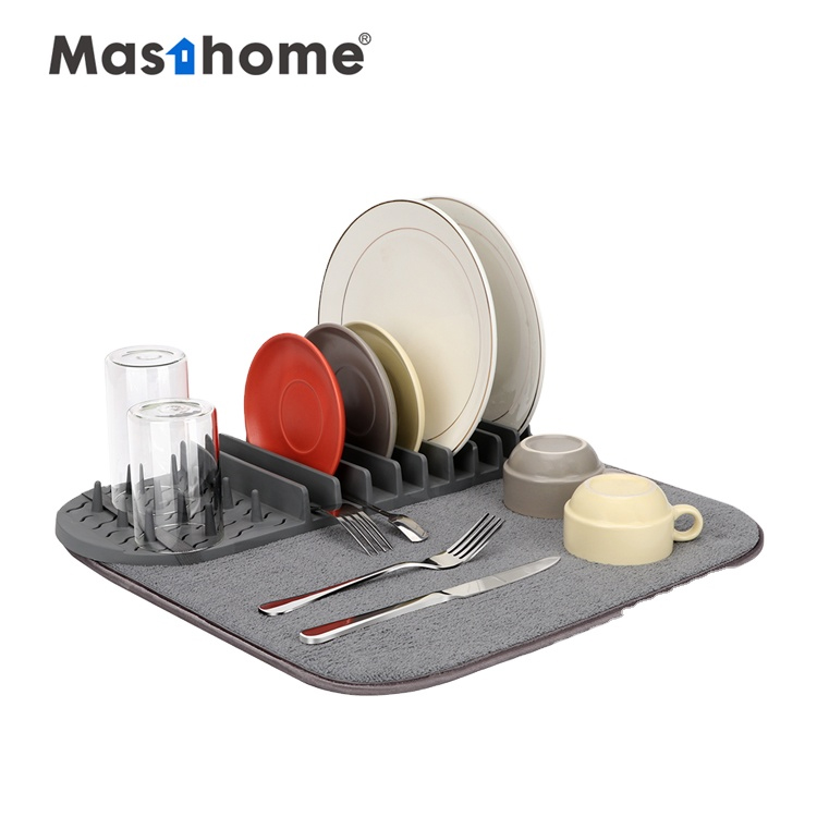 Большая стойка для посуды нового дизайна Masthome с дренажным ковриком