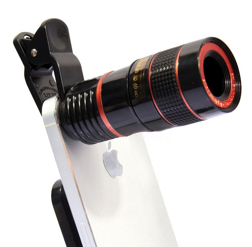 8X Zoom Manual Focus Clip-on Camera Lens Universal Cell Phone Telescope Telephoto Camera Lens