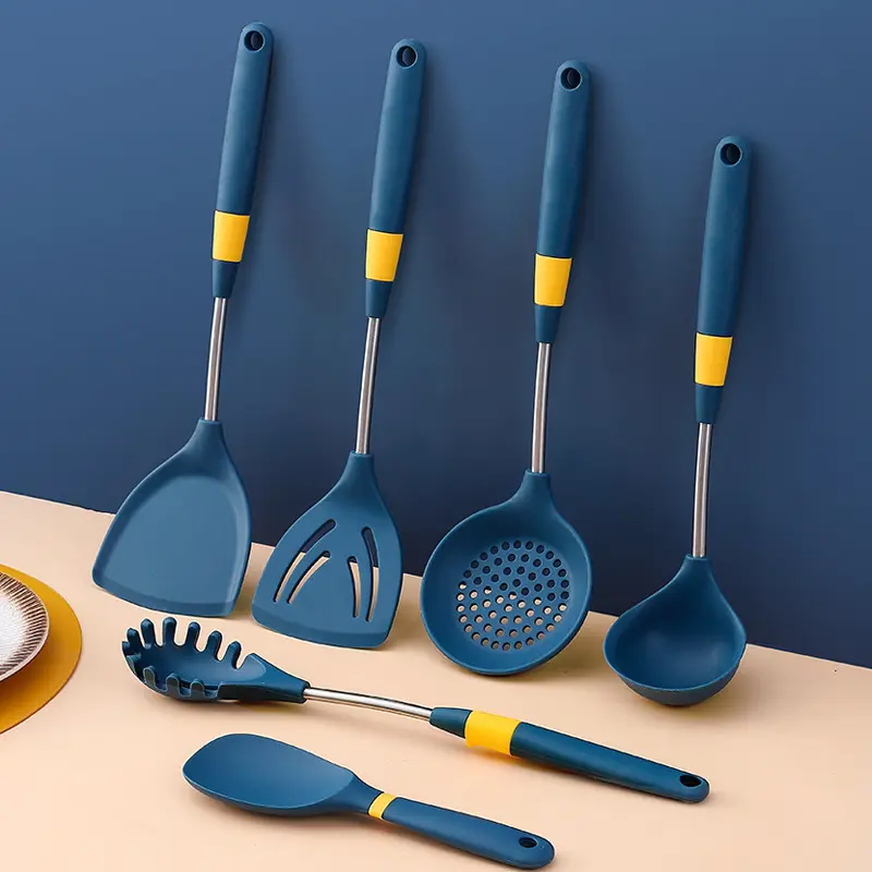 Custom Print Silicone Spatula Factory Nylon Kitchen Utensil Gadgets Tools Set Cooking Spatula Soup silicone spoon set
