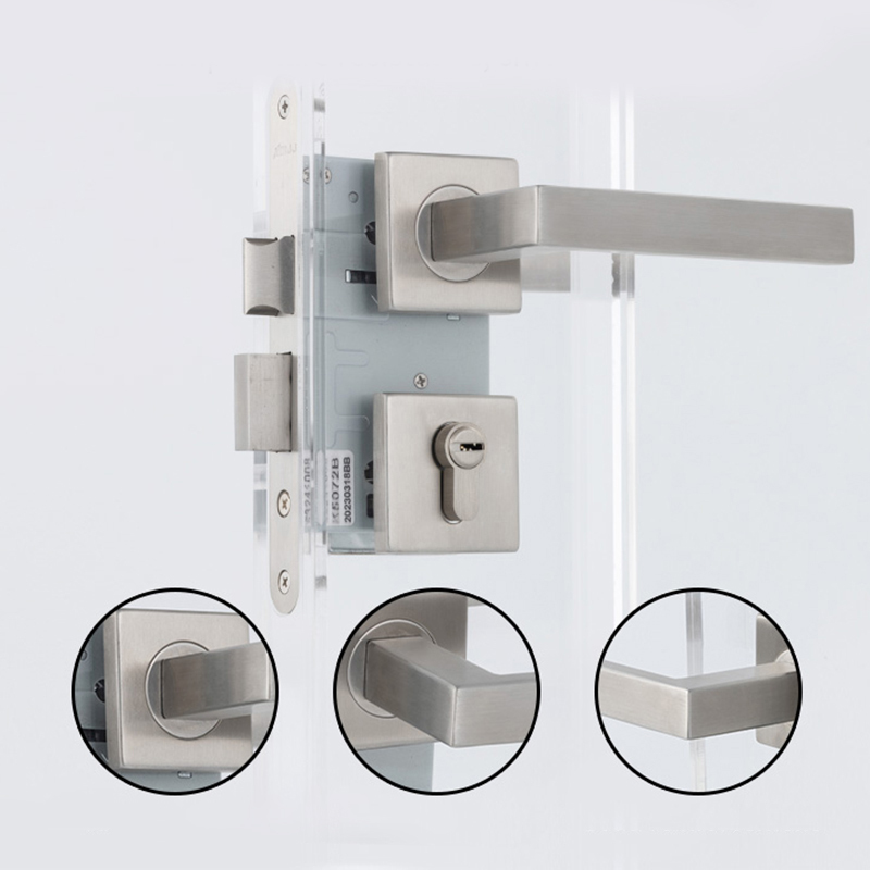 2024 Stainless Steel Wholesale Cylinder Mortise Lock Body Safety Door Handle Lock Entrance Main Door Lock Handle