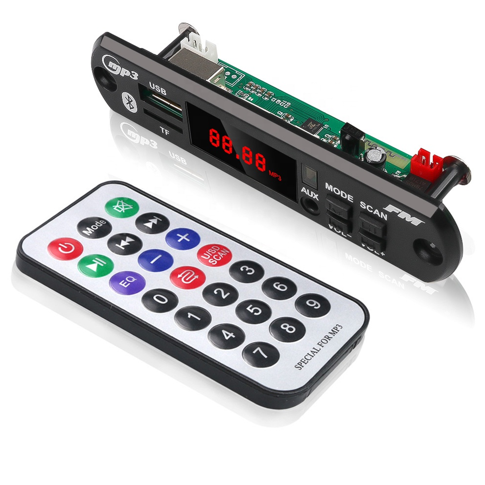 5V 12V Automobile Car Blue tooth MP3 WMA USB/SD/FM/AUX Decoder Board Plate Audio Module Color screen Car MP3 Speaker