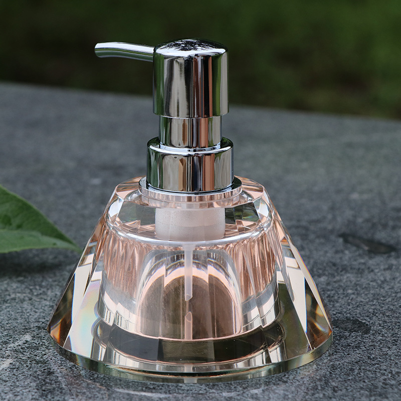 European Style Transparent Crystal Bathroom Hand Sanitizer Container Crystal Soap Bottle