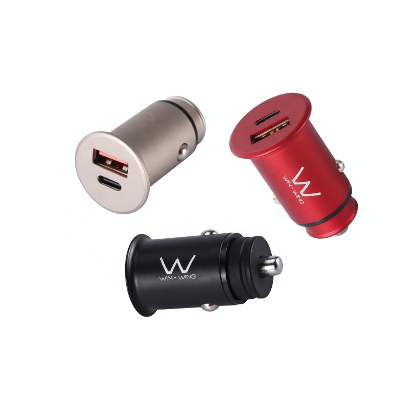 Автомобильное зарядное устройство USB C 18 Вт PD и 18 Вт QC, автомобильное зарядное устройство с двумя портами 36 Вт макс.