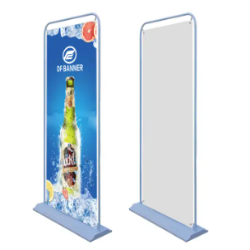 Supermarket promotion advertising racks iron gate type frame windbreak 80*180cm banner stand with factory lowest price