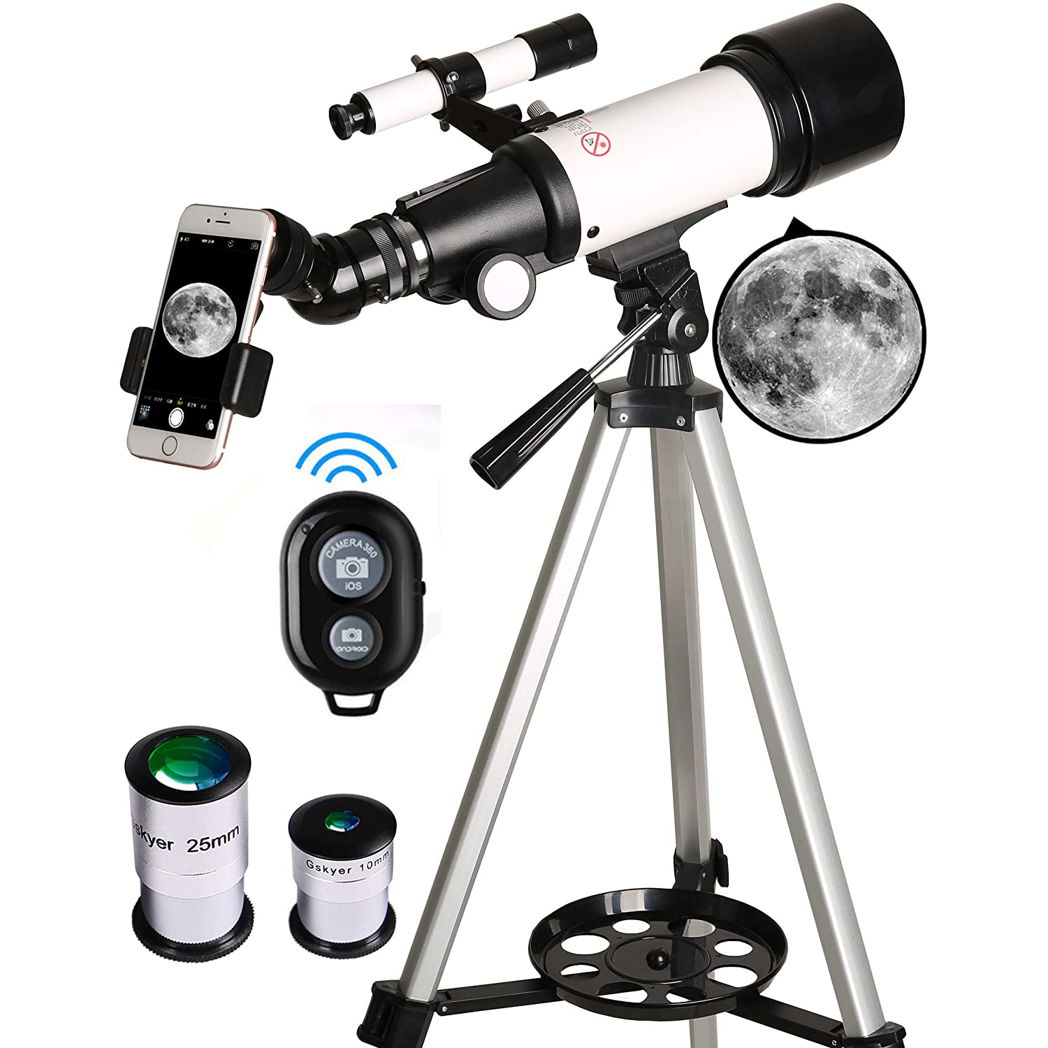 2021 Telescope Set Convenient Scientific Adult Astronomy Gifts Adults Kids with Smartphone Holder   Tripod Waterproof Starscope