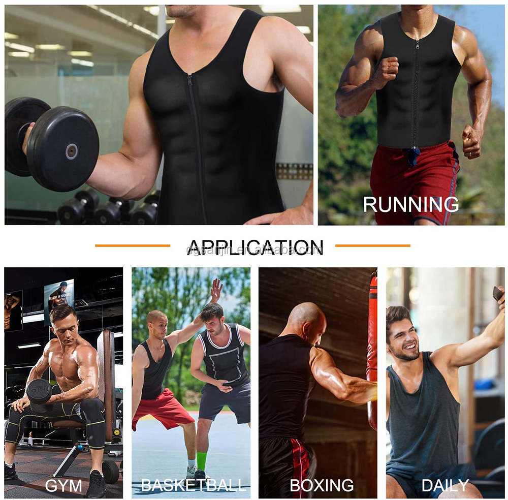 High quality Customize Logo Sweat Suit Body Shaper Slimming Shirt neoprene men waist trainer belt