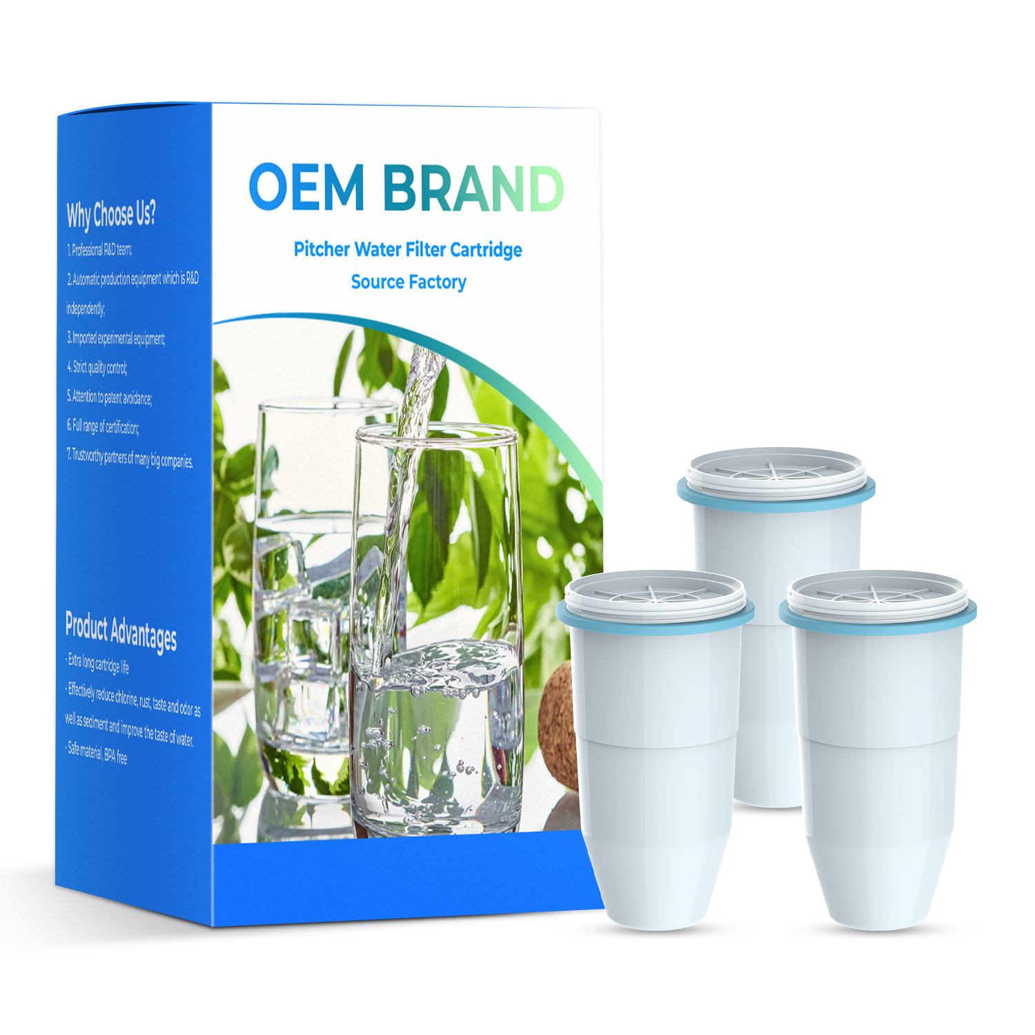 ECF-7023 Water cartridge for Zerowater jugs Alkaline water purifier Zero water filter pitcher