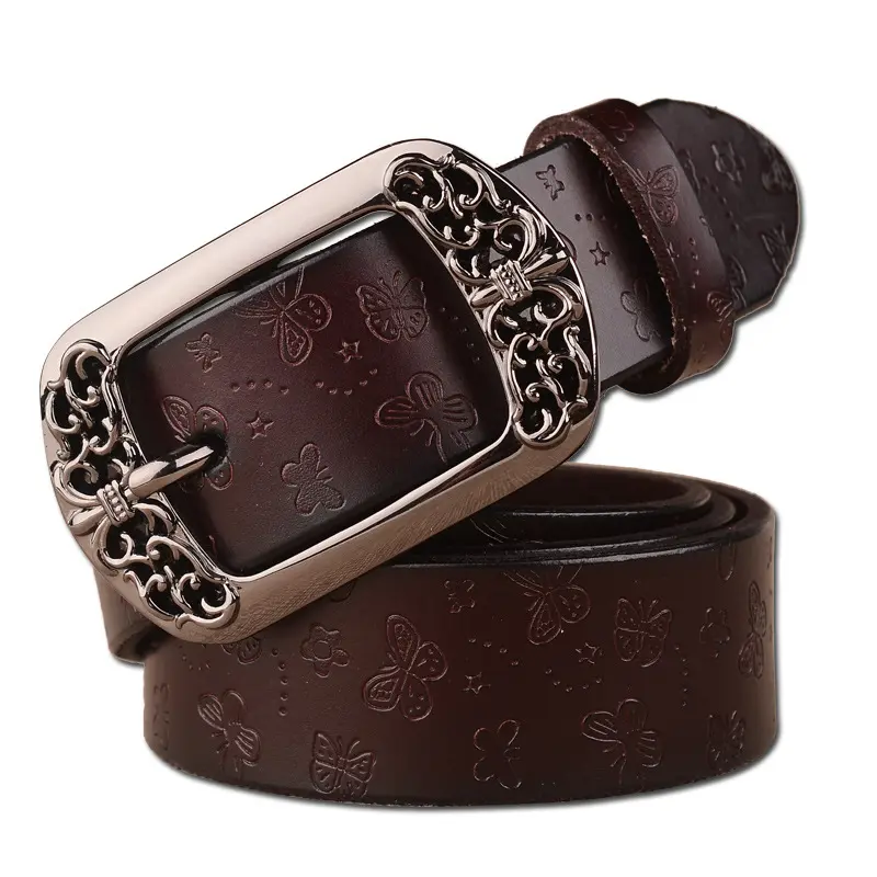 new Fashion Women's  Cowhide Leather Belt With Alloy Buckle