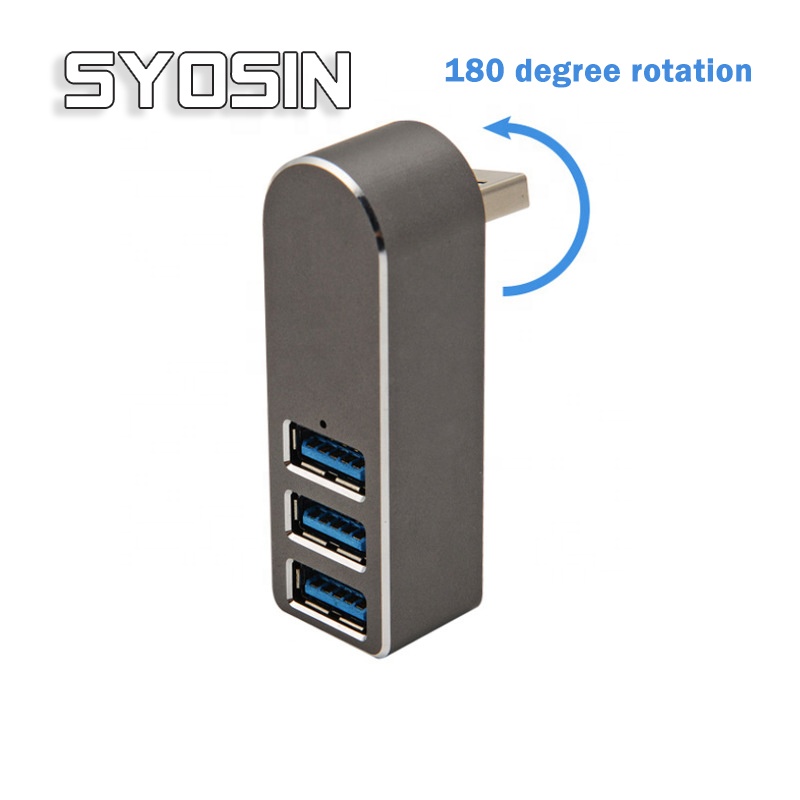 SYOSIN USB 3,0 концентратор 180 Вращающийся мини 2021 креативный дизайн 3 в 1 портативный USB3.0 сплиттер адаптер для ноутбука ПК компьютера