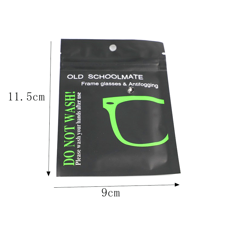 Top quality spectacle lens anti-fog cloth separate package anti fog eyeglasses cleaning cloth