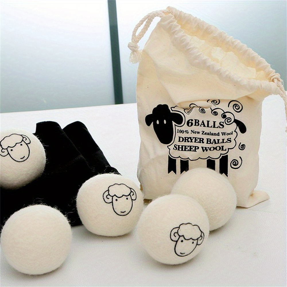 Eco-Friendly Premium Natural Wool Dryer Balls Reduce Static & Wrinkles Soften Clothes-Laundry Discs