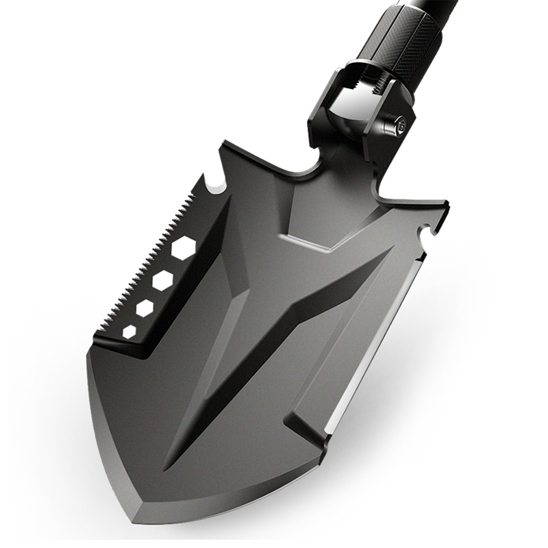 High Quality Outdoor Hiking Foldable Black Color Aluminum Alloy Tactical Folding Shovel