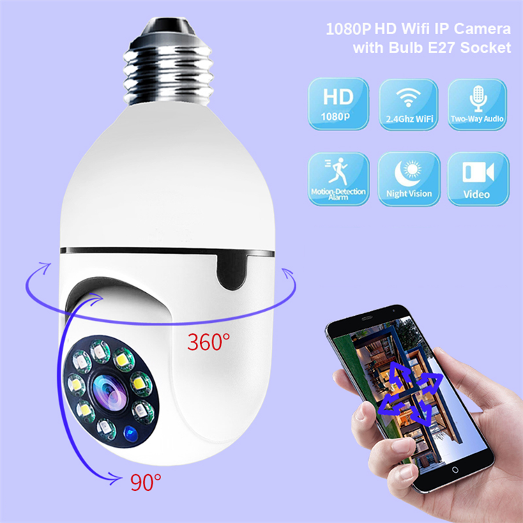 360 градусов HD 1080P CCTV видео лампочка E27 IP Беспроводная мини-Безопасность Скрытая камера Wi-Fi