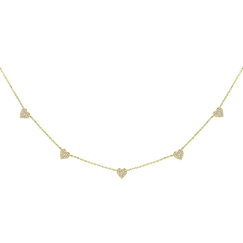 LOZRUNVE Factory Wholesale 925 Silver Mini Heart Necklace Choker Gold