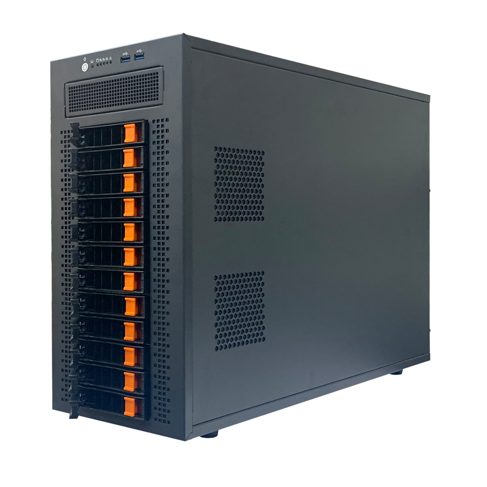 Высокое качество серверного шасси 12-Bay Горячая замена NAS 3,5 2,5 SATA Блок питания ATX для хранения сервере дело