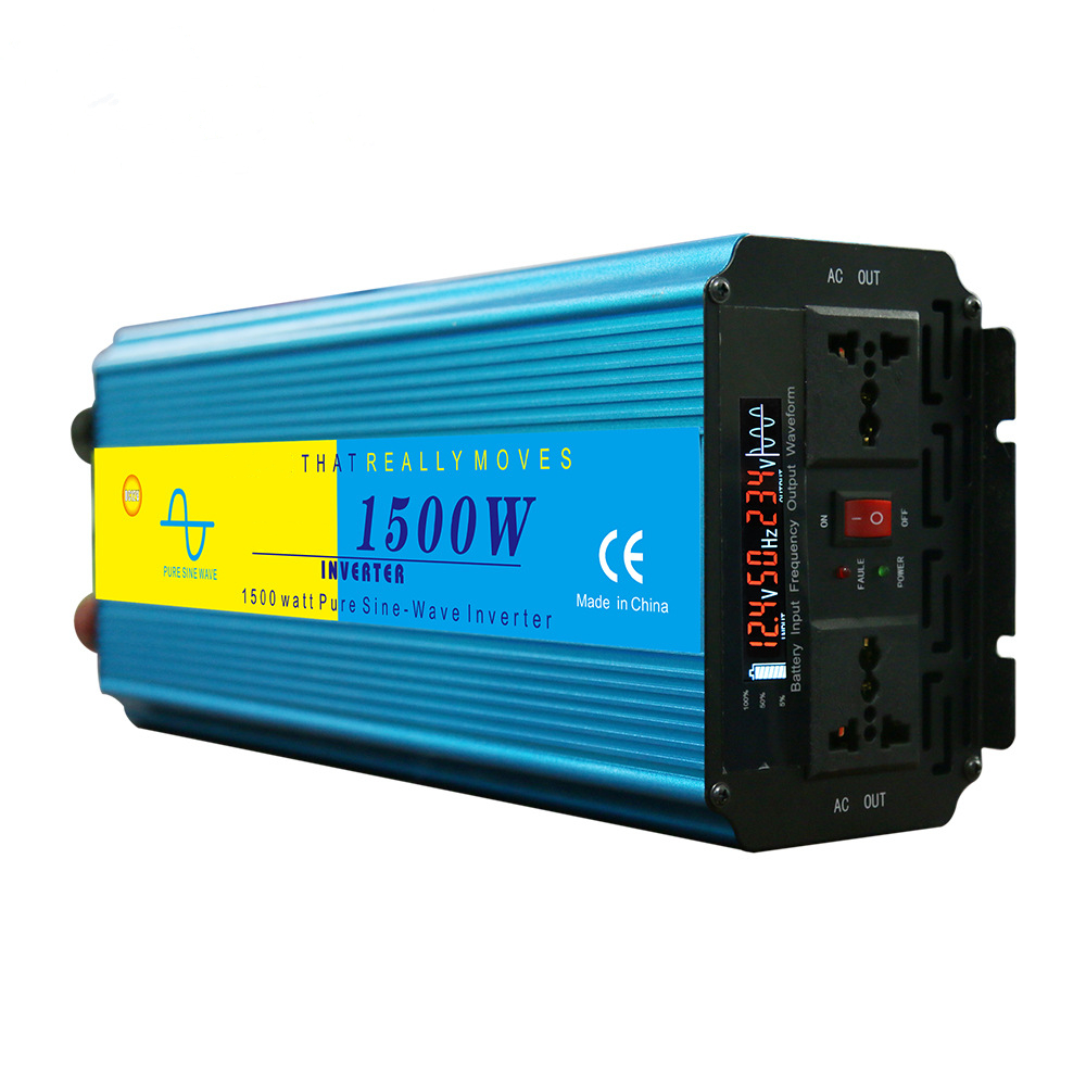 1500W 12V DC to AC 110V 220V Pure Sine Wave Power Inverter