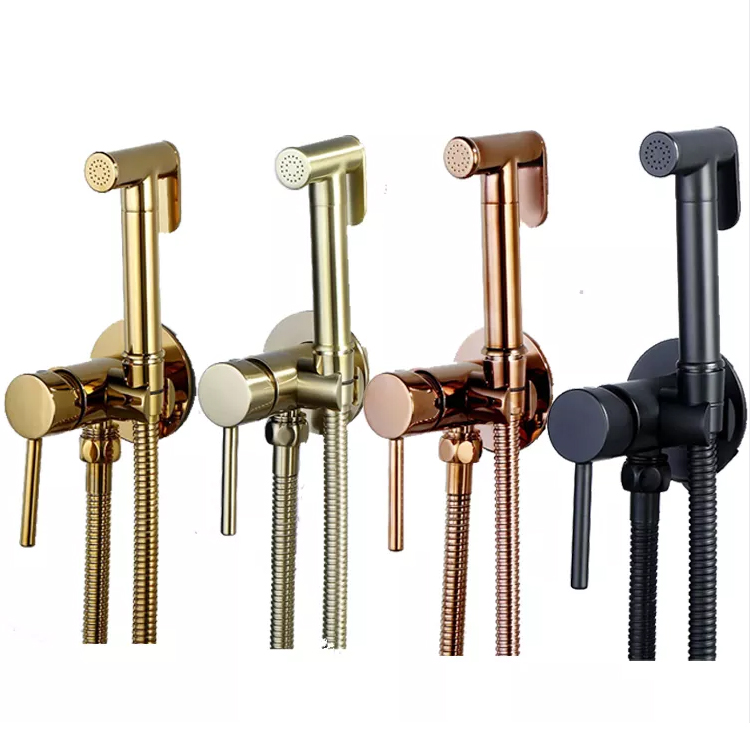 Bathroom Concealed Hot and Cold Muslim Shower Bidet Faucet Mounted HandHeld Bidet Sprayer Toilet Faucet