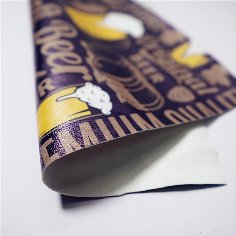 Mango 100%Vinyl Leather new design print faux leather sheets textured vinyl fabric 550gsm for Bags