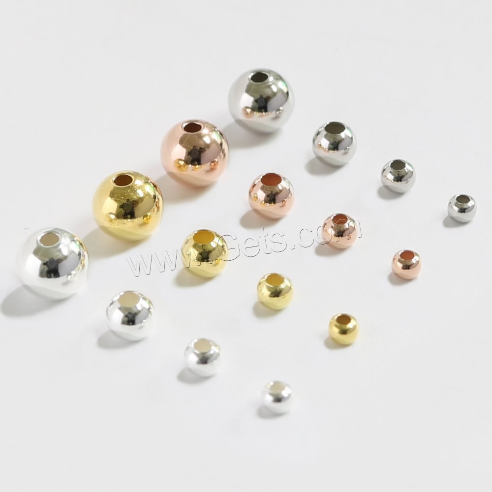 more colors 925 sterling silver round beads different size
