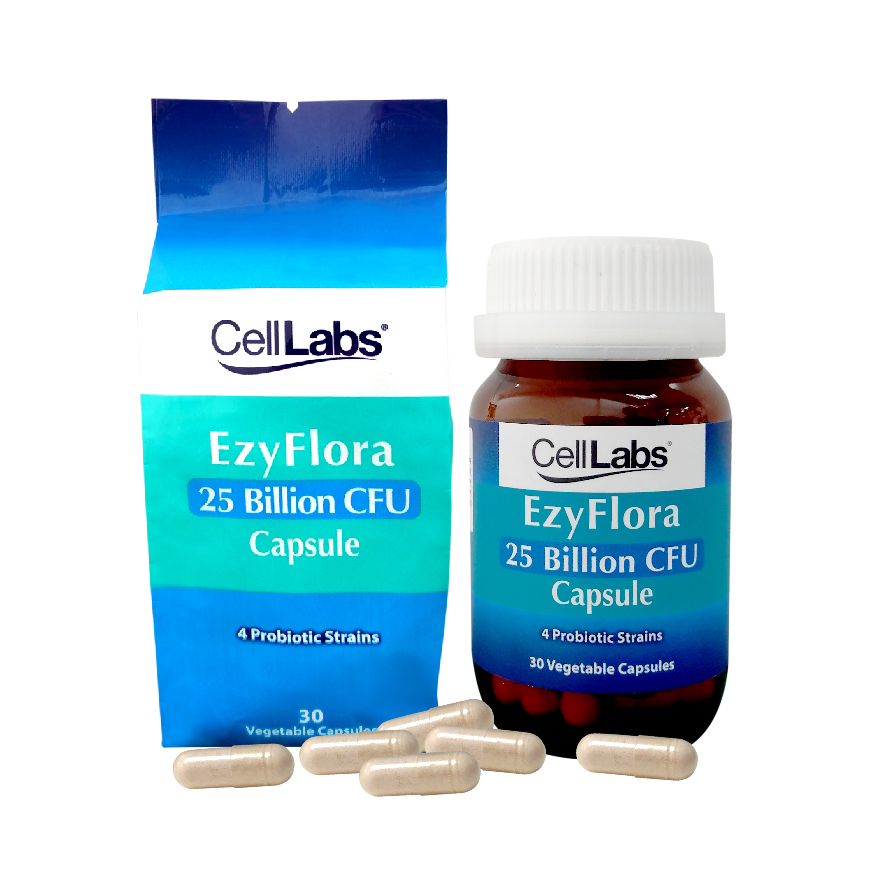 Пробиотик 25B CFU CellLabs EzyFlora, 4 шт., Малайзия