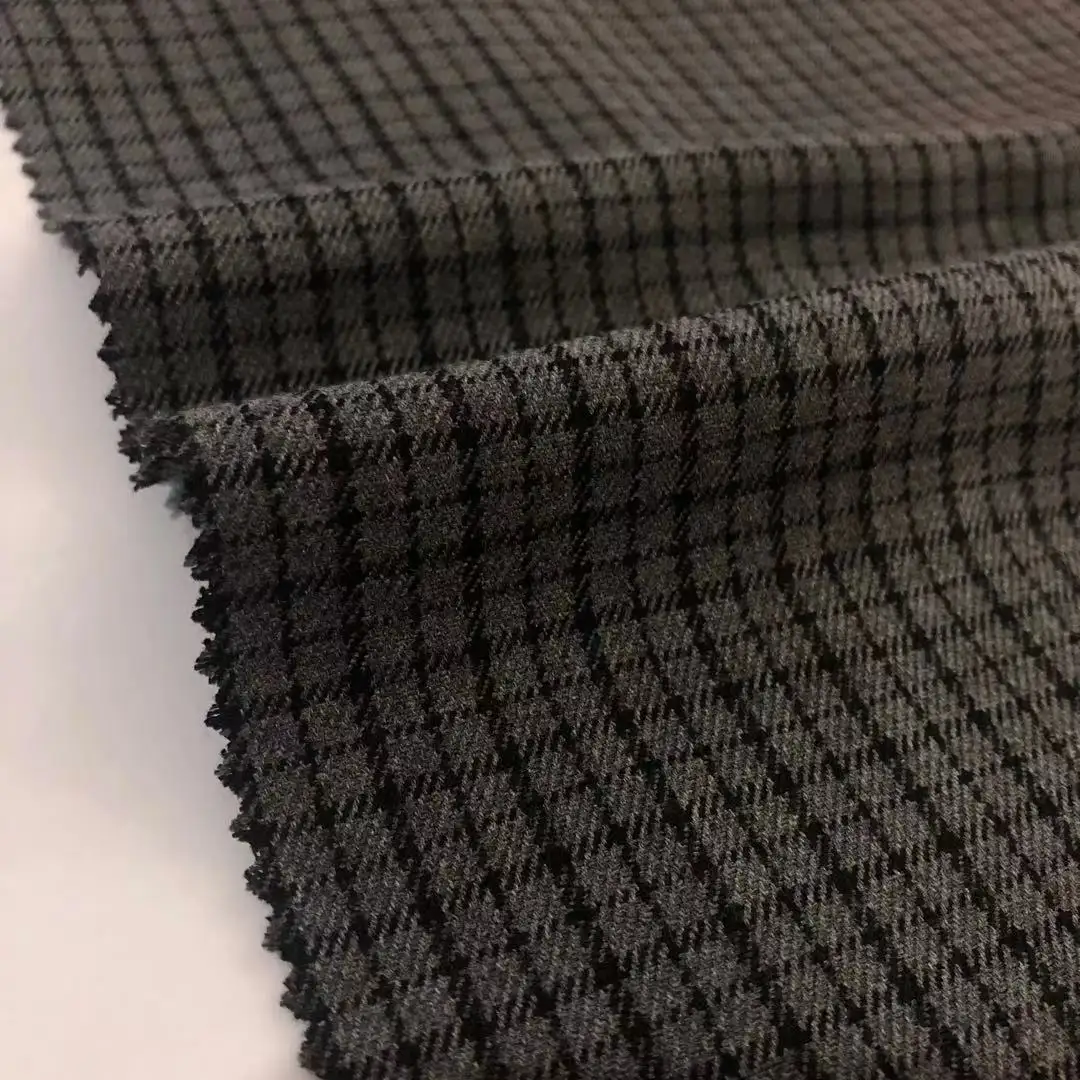 295g/m 1cm Square Vintage Style Small Plaid TR Fabric Thin Jacket And Dress Spring Autumn Factory Customized Manufacturer