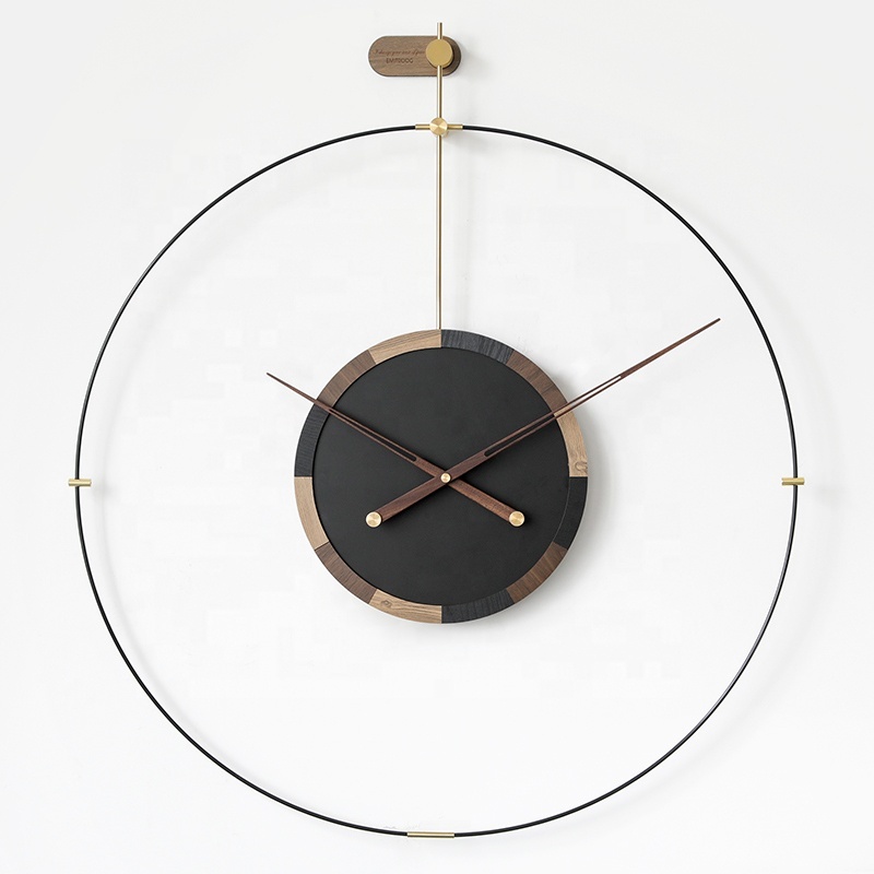 EMITDOOG Metal Wall Clocks for Living Decoration,Big Size Modern Luxury Wall Art Clocks With Walnut Hands Wall Clocks China
