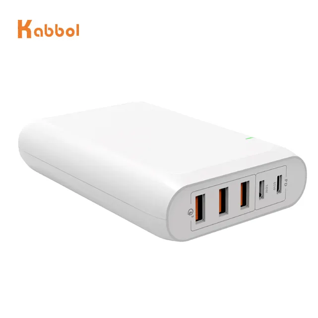 USB-C Charger 100W 5-Port Type-C Charging Station with Power Delivery, PowerPort Atom PD 5 for Mobile Phone Laptops Notebooks