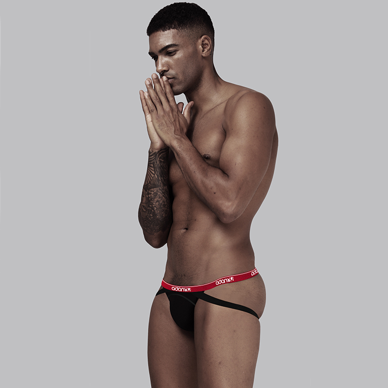 Men's sexy cotton bikini low-rise leggings elastic belt support 1 piece customization